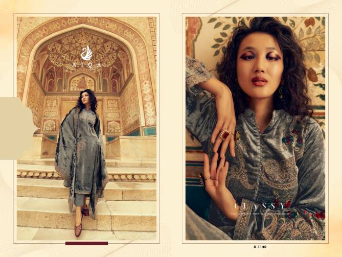 Sastra By Aiqa Winter Wear Fancy Work Velvet Salwar Kameez Wholesale Online